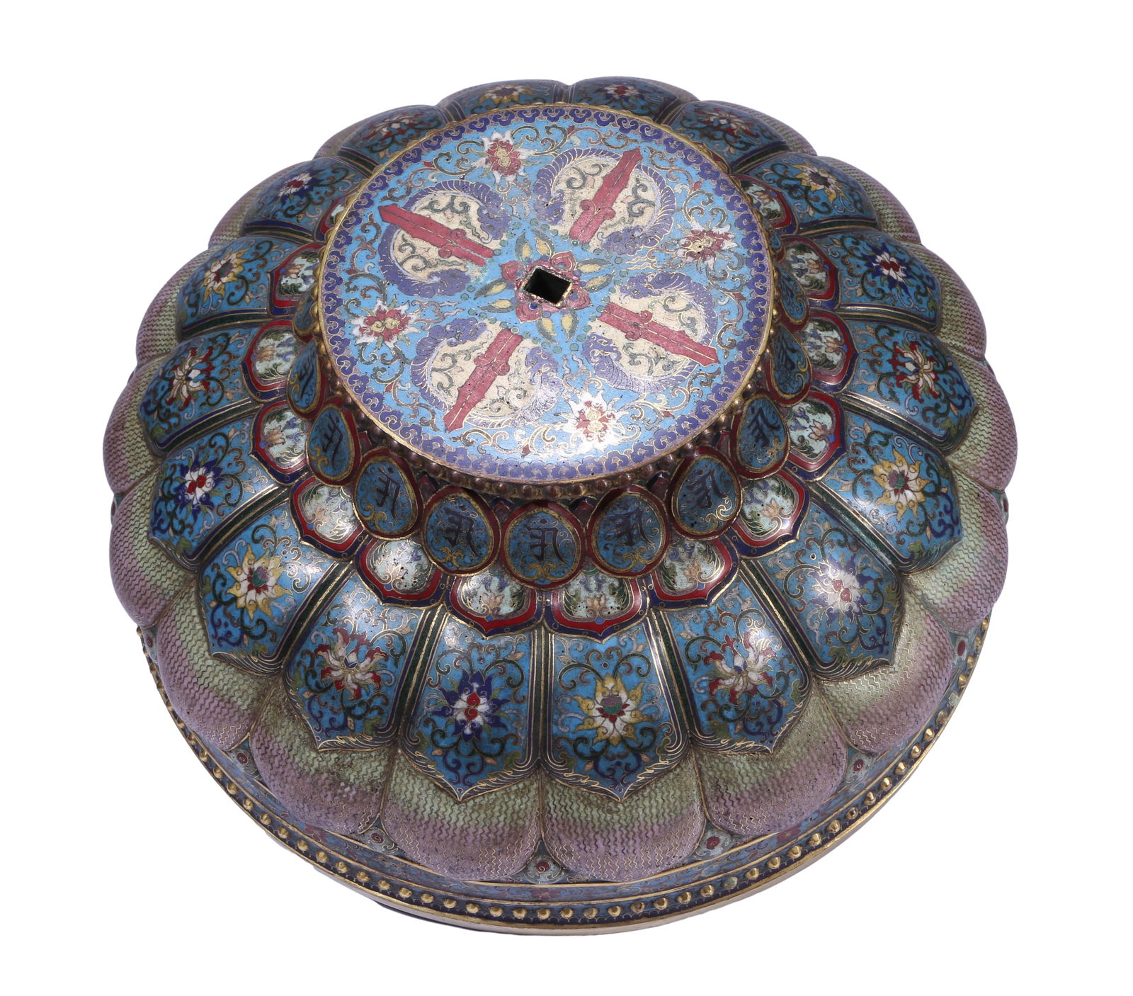 A CLOISONNÉ ENAMEL 'PASSION FLOWER'