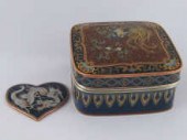 A cloisonne enamelled box appr