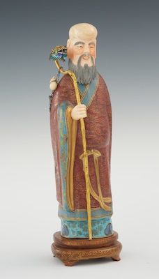 A Cloisonne Figure with Ivory