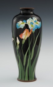 A Cloisonne & Ginbari Iris Vas