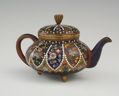 A Cloisonne & Goldstone Teapot 20th
