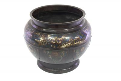 A cloisonné jardinière decorated