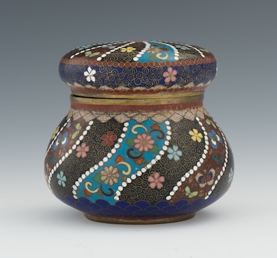 A Cloisonne Lidded Tea Leaf