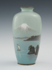A Cloisonne & Musen Vase with