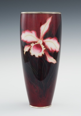 A Cloisonne Orchid Vase with Ando