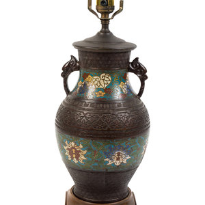 A Cloisonné Vase Mounted as a