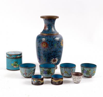 A cloisonné vase of baluster shape,