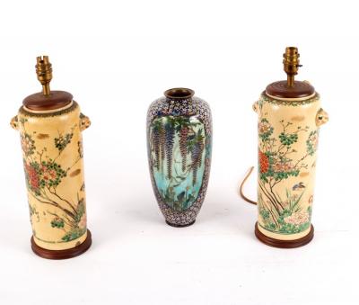 A cloisonné vase with reserves of