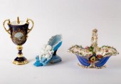 A Coalport flower encrusted ba