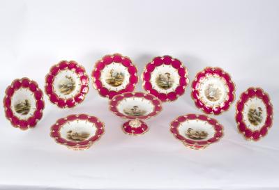 A Coalport nine-piece dessert