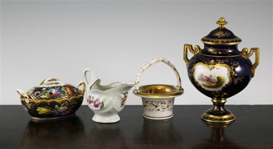 A Coalport two handled vase and
