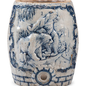 A Cobalt-Decorated Molded Stoneware