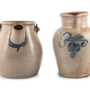 A Cobalt Decorated Stoneware Batter
