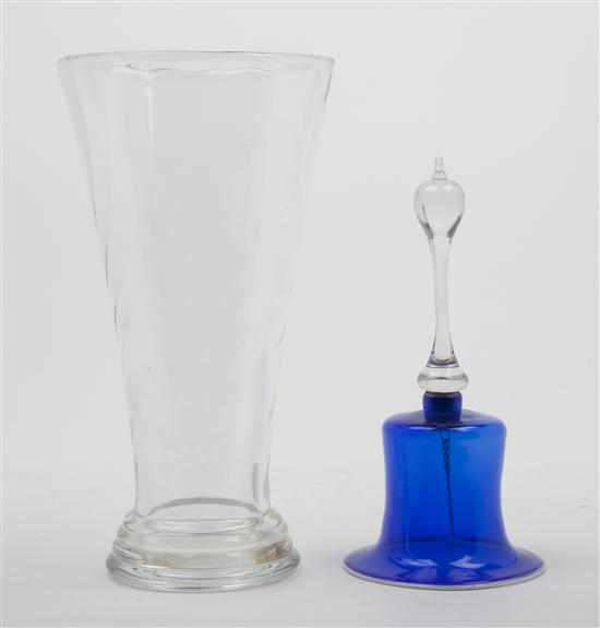 * A Cobalt Glass Bell of typical
