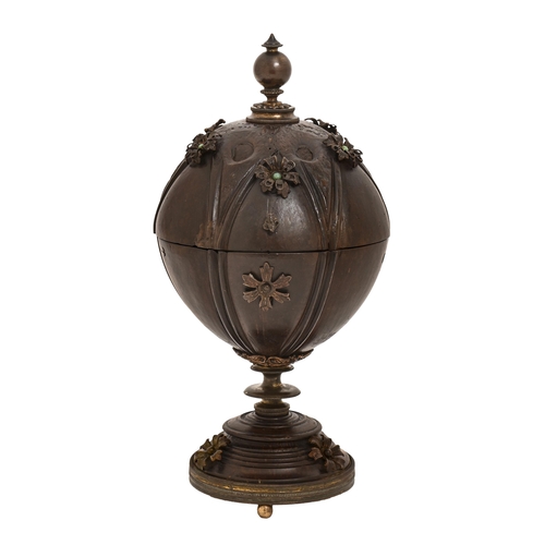A coconut cup and cover, probably