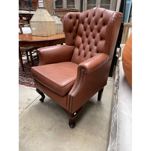 A cognac leather Georgian style
