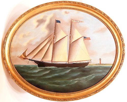 A. COHEN OVAL OIL ON CANVAS