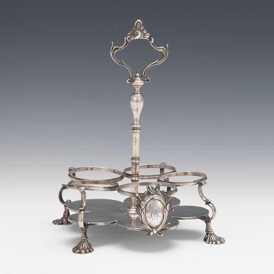 A Coin Silver Cruet Stand by