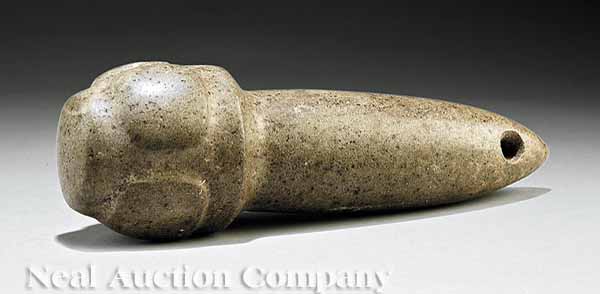 A Colima Carved Stone Club c. 300