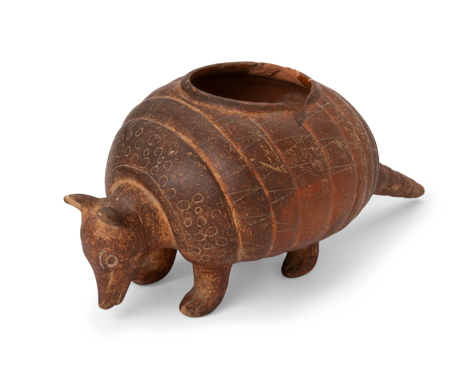 A COLIMA-STYLE TERRACOTTA ARMADILLO