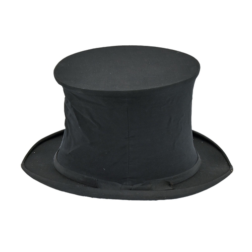 A collapsible black cloth opera top