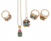 A COLLECTION OF 10K GOLD DIAMO
