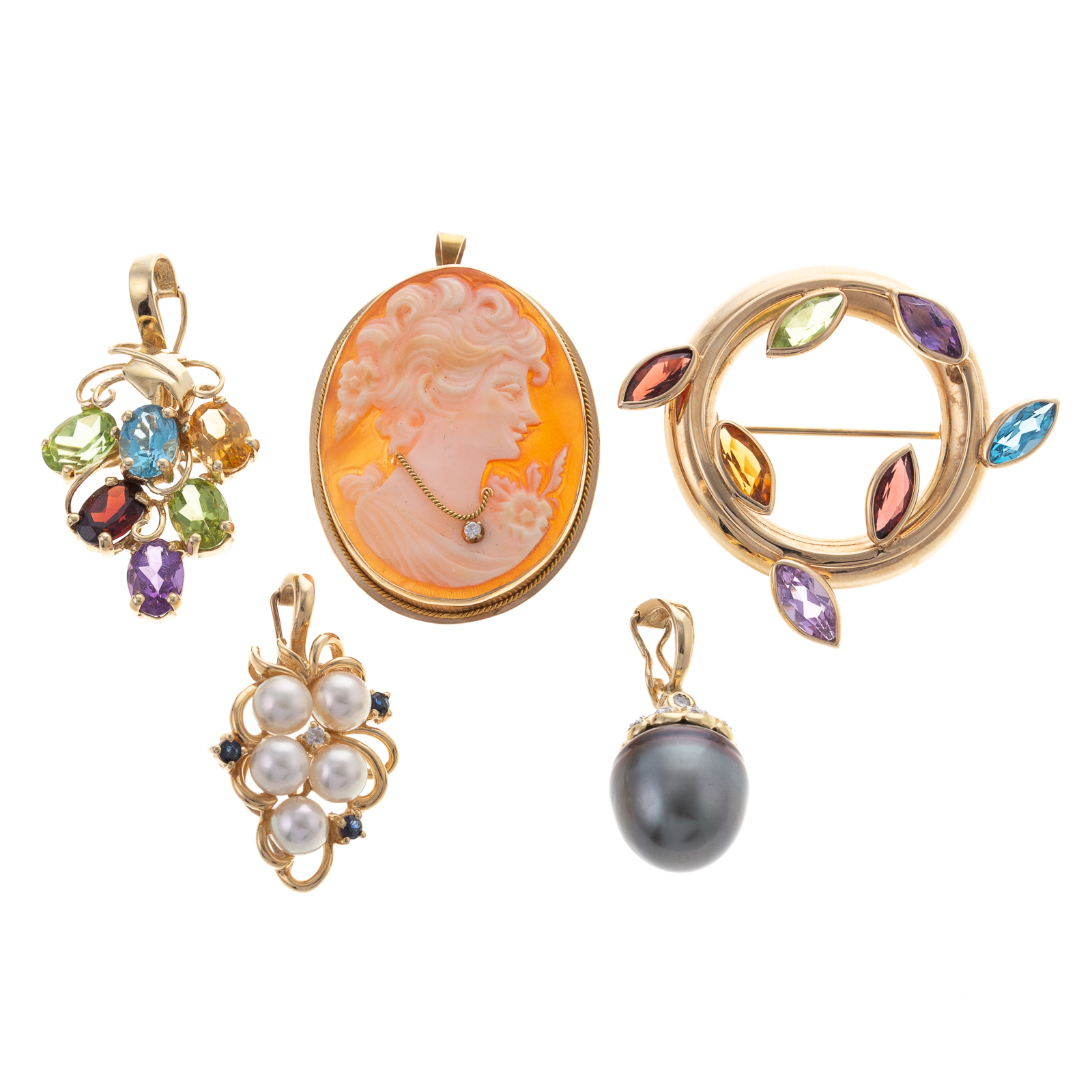 A COLLECTION OF 14K BROOCHES &