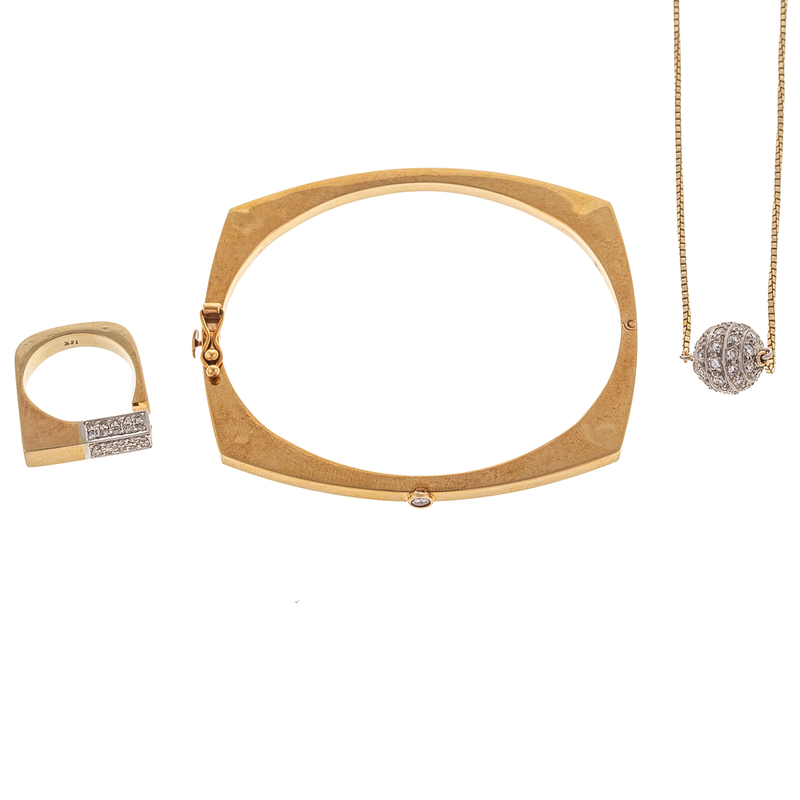 A COLLECTION OF 14K GOLD DIAMOND