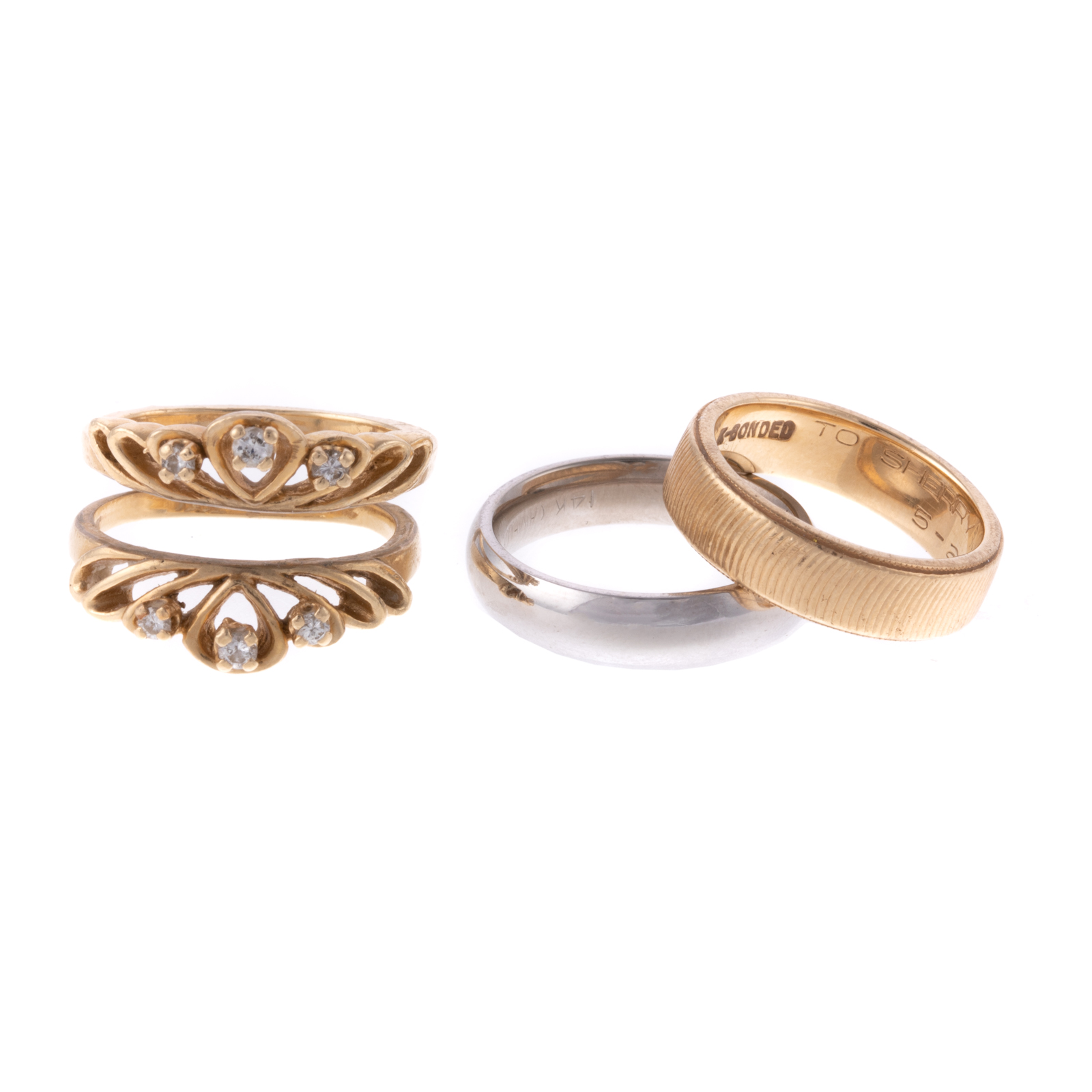 A COLLECTION OF 14K WEDDING BANDS &