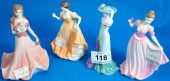 A collection of 4 Coalport Fig