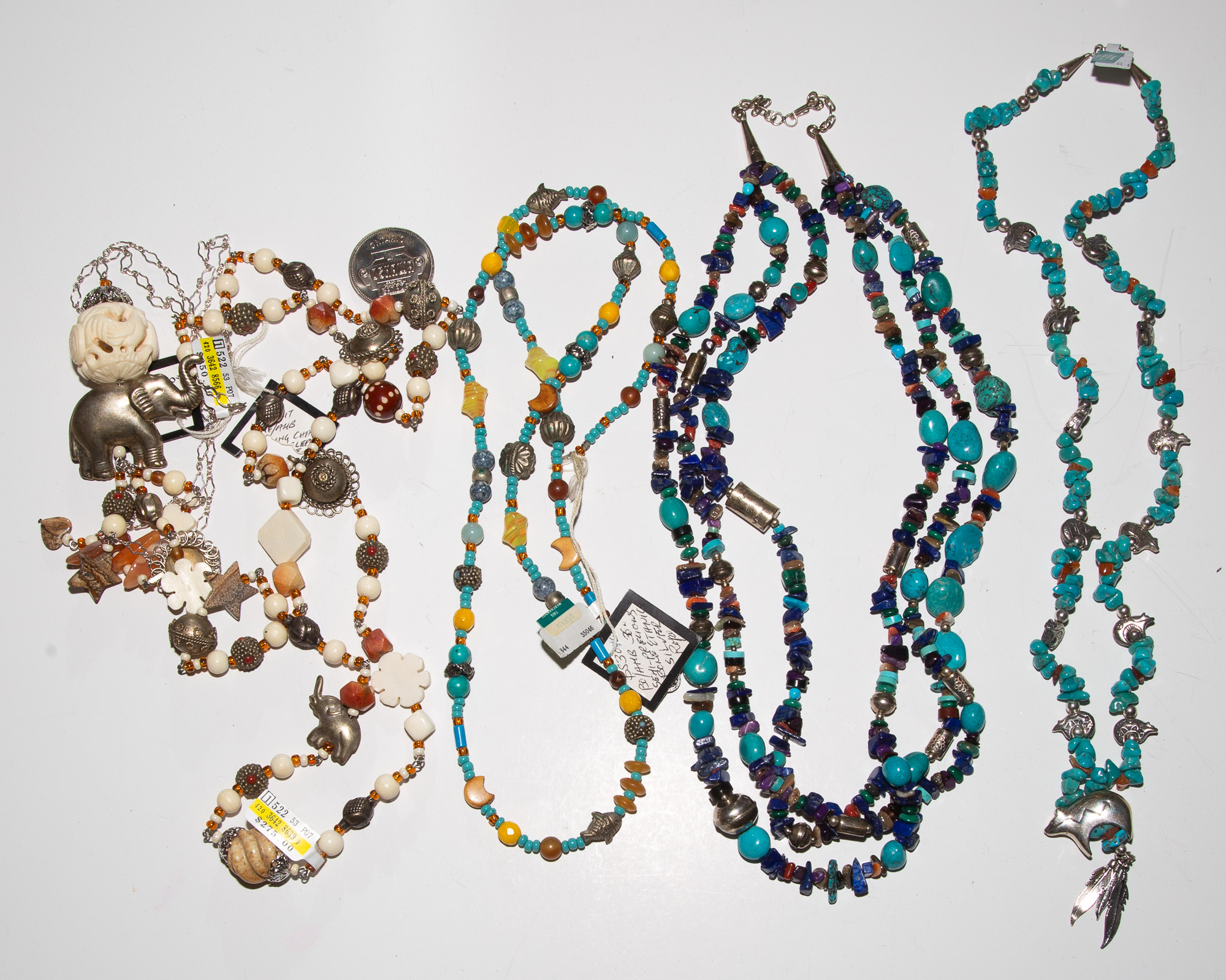 A COLLECTION OF BEADED NECKLACES