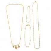 A COLLECTION OF CHAINS AND PEN