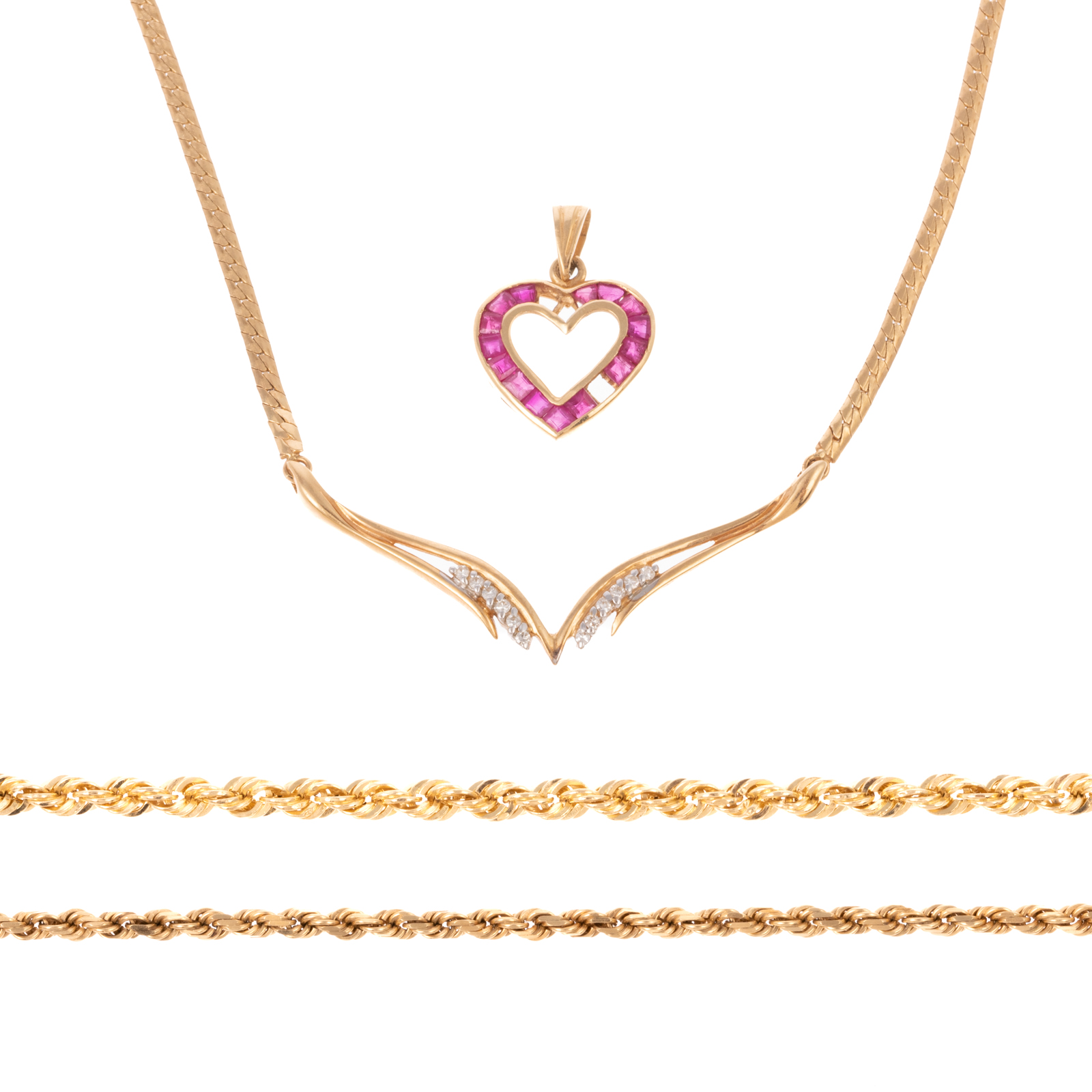 A COLLECTION OF DIAMOND, RUBY &