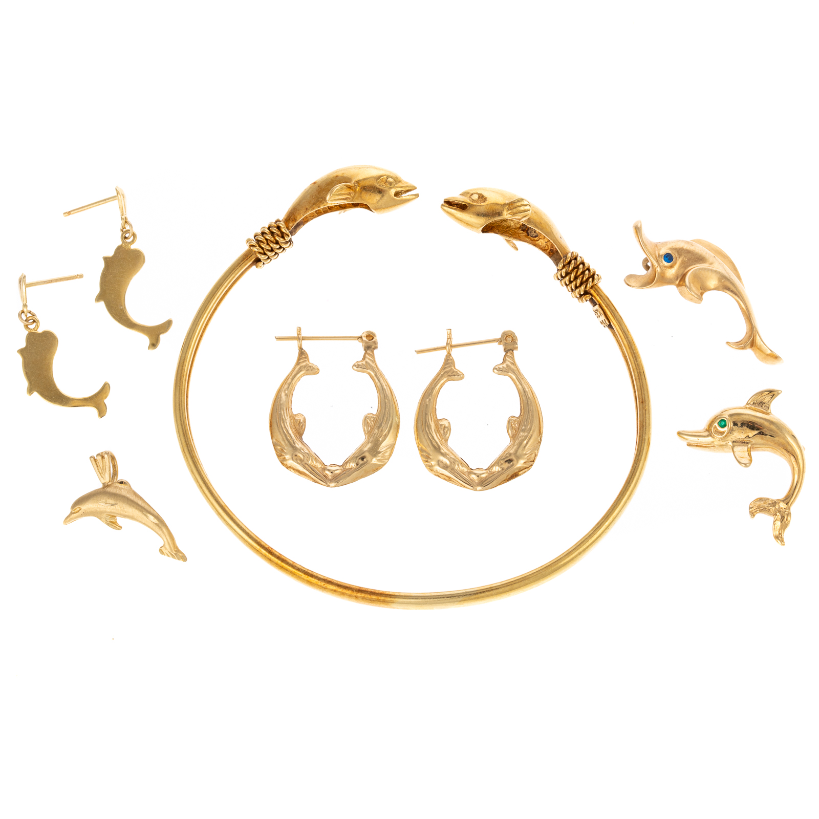 A COLLECTION OF DOLPHIN JEWELRY