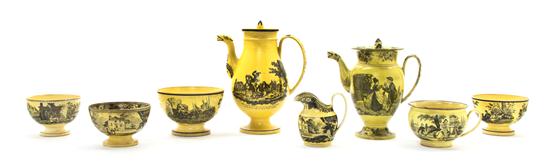 * A Collection of Eight Creil Tea