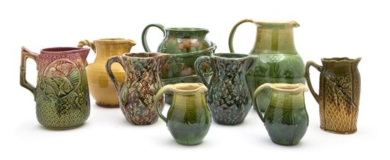 A Collection of Eight Majolica