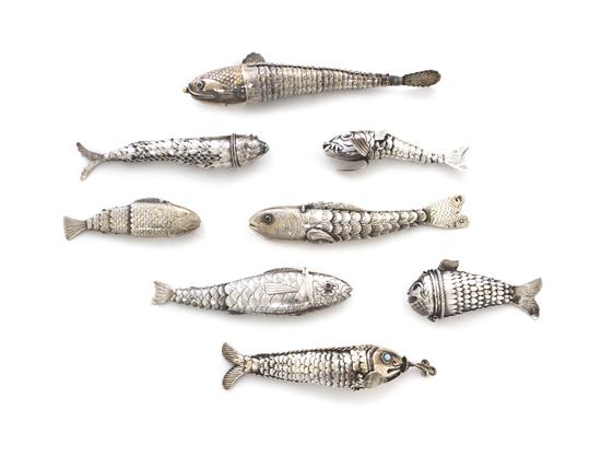 A Collection of Eight Silver or