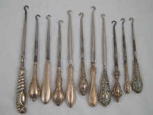 A collection of eleven silver