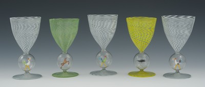 A Collection of Five Bimini Goblets
