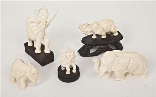 A Collection of Five Carved Ivory