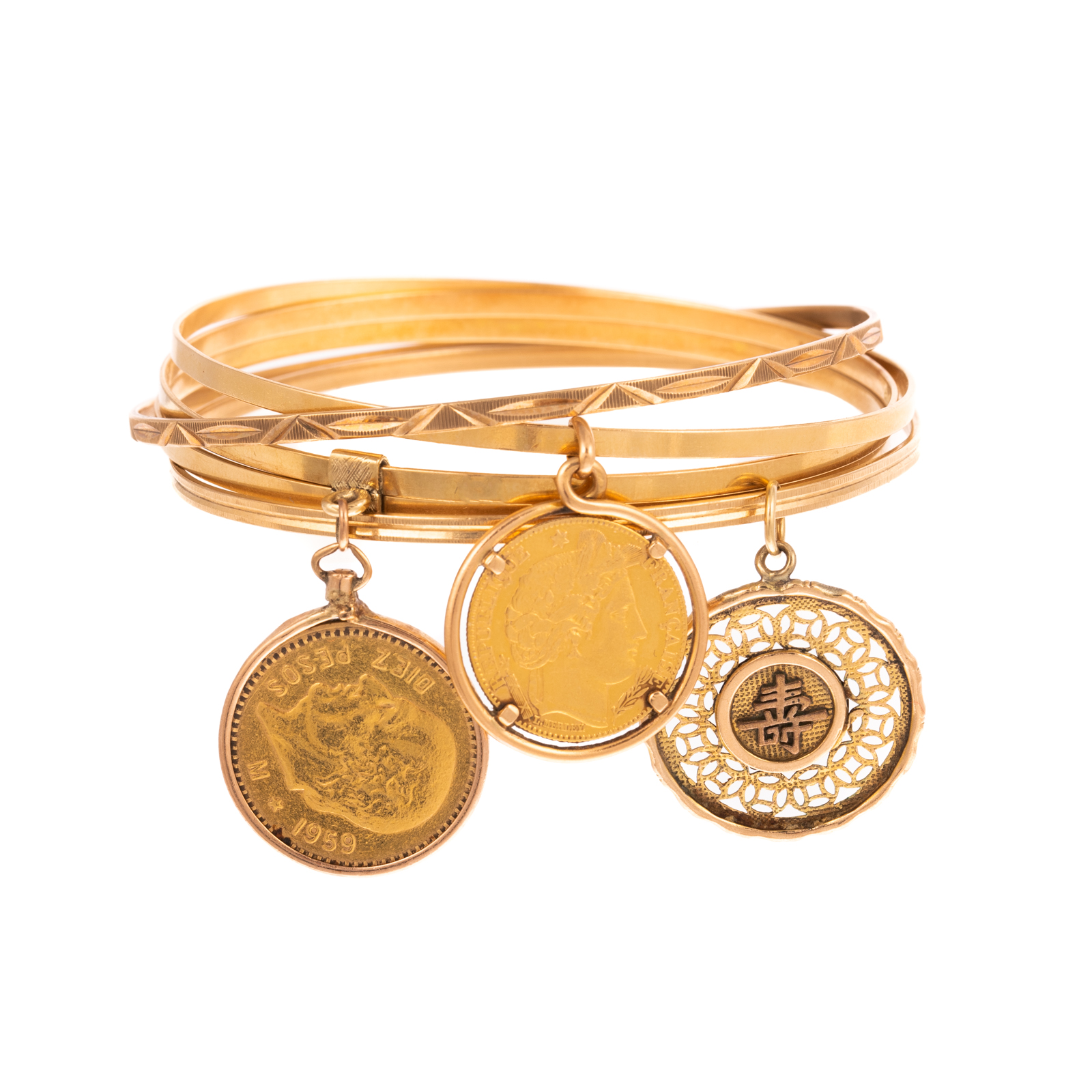 A COLLECTION OF FOUR BANGLES WITH