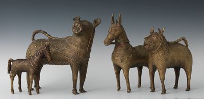 A Collection of Four Dhokra