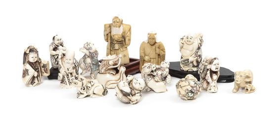 A Collection of Fourteen Ivory