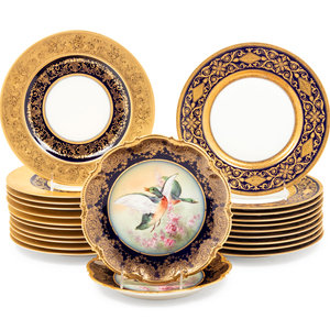 A Collection of Gilt and Cobalt