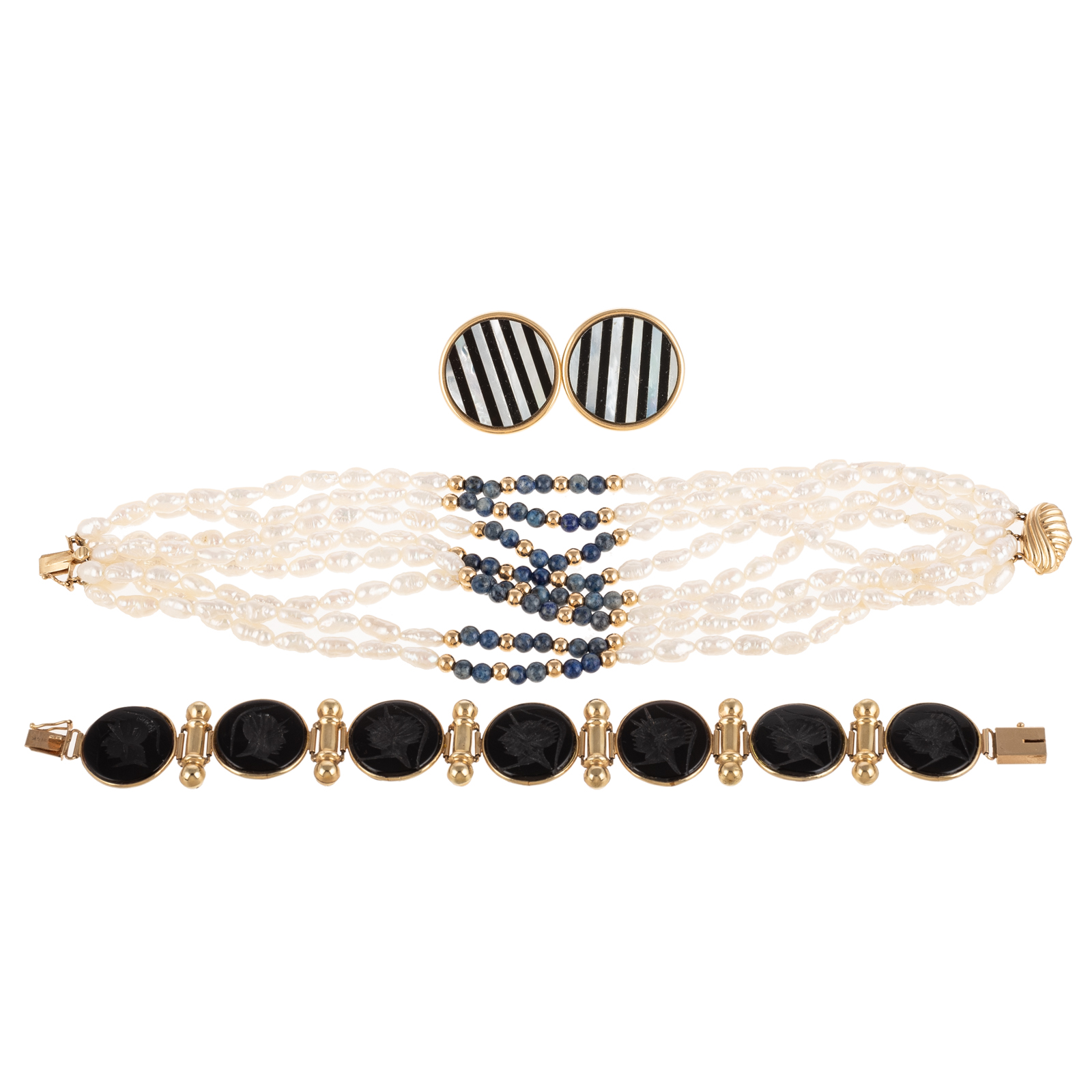 A COLLECTION OF GOLD BLACK &