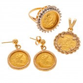 A COLLECTION OF GOLD COIN JEWE
