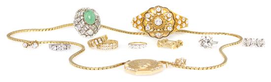 *A Collection of Gold Jewelry