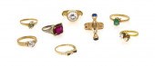 A Collection of Gold Rings con