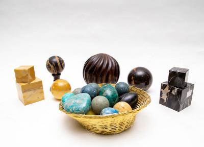 A collection of hardstone geometric