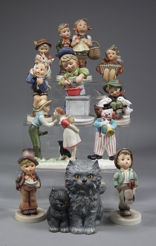 A collection of Hummel pottery